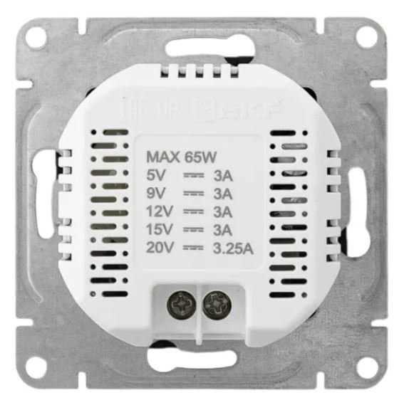 Механизм розетки USB-С, быстрая, чёрная Эпика (UP1-SOB-USBCF)