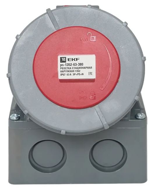 Розетка стационарная наружная 1352 3Р+РЕ+N 63А 380В IP67 PROxima (ps-1352-63-380)