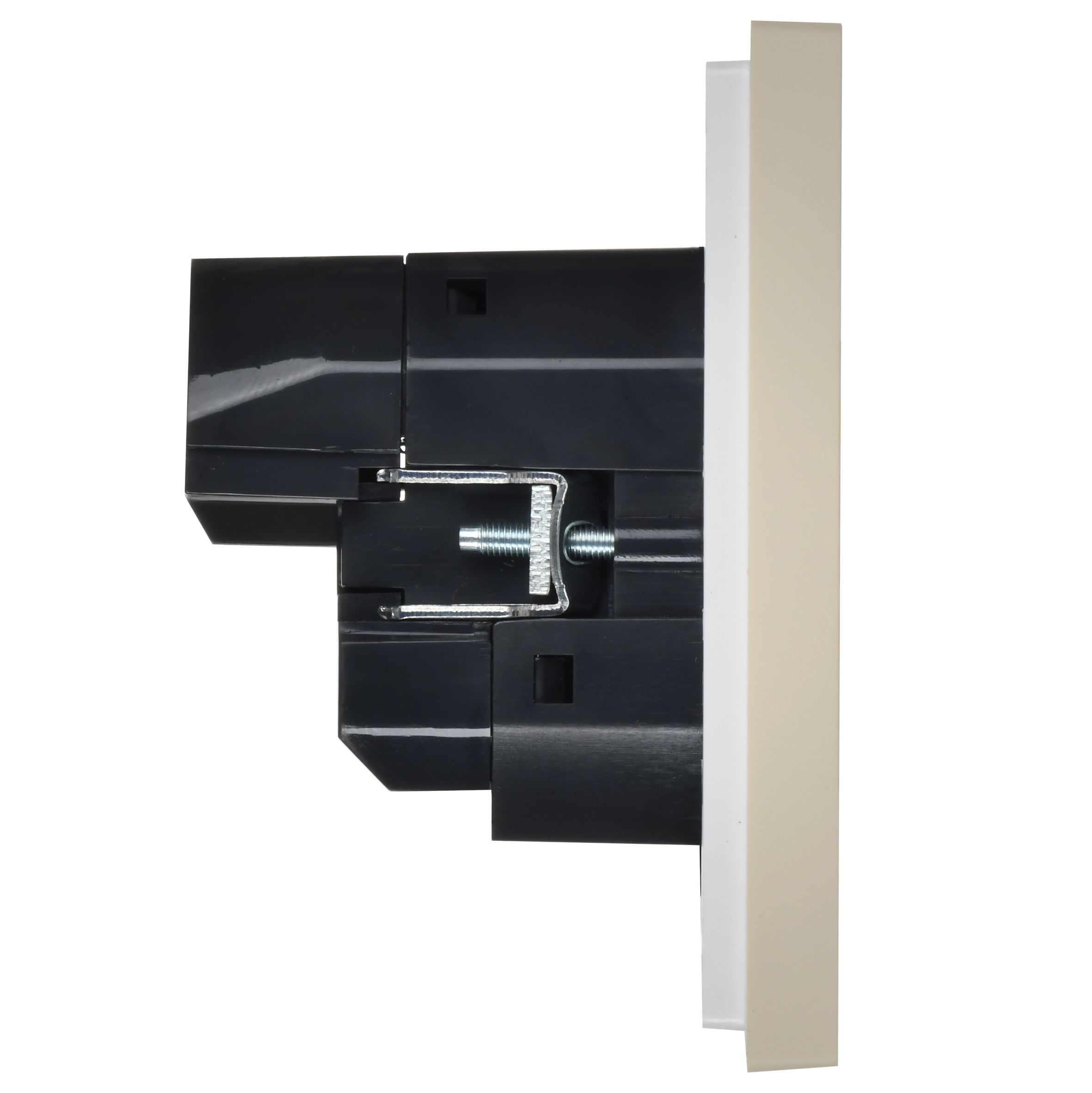 FORTE&PIANO Розетка USB A+C 18Вт FP447 с заземлением с защитными шторками винтовое крепление скрытой установки 16А ваниль (FP-R14-16-U22-018-K10)