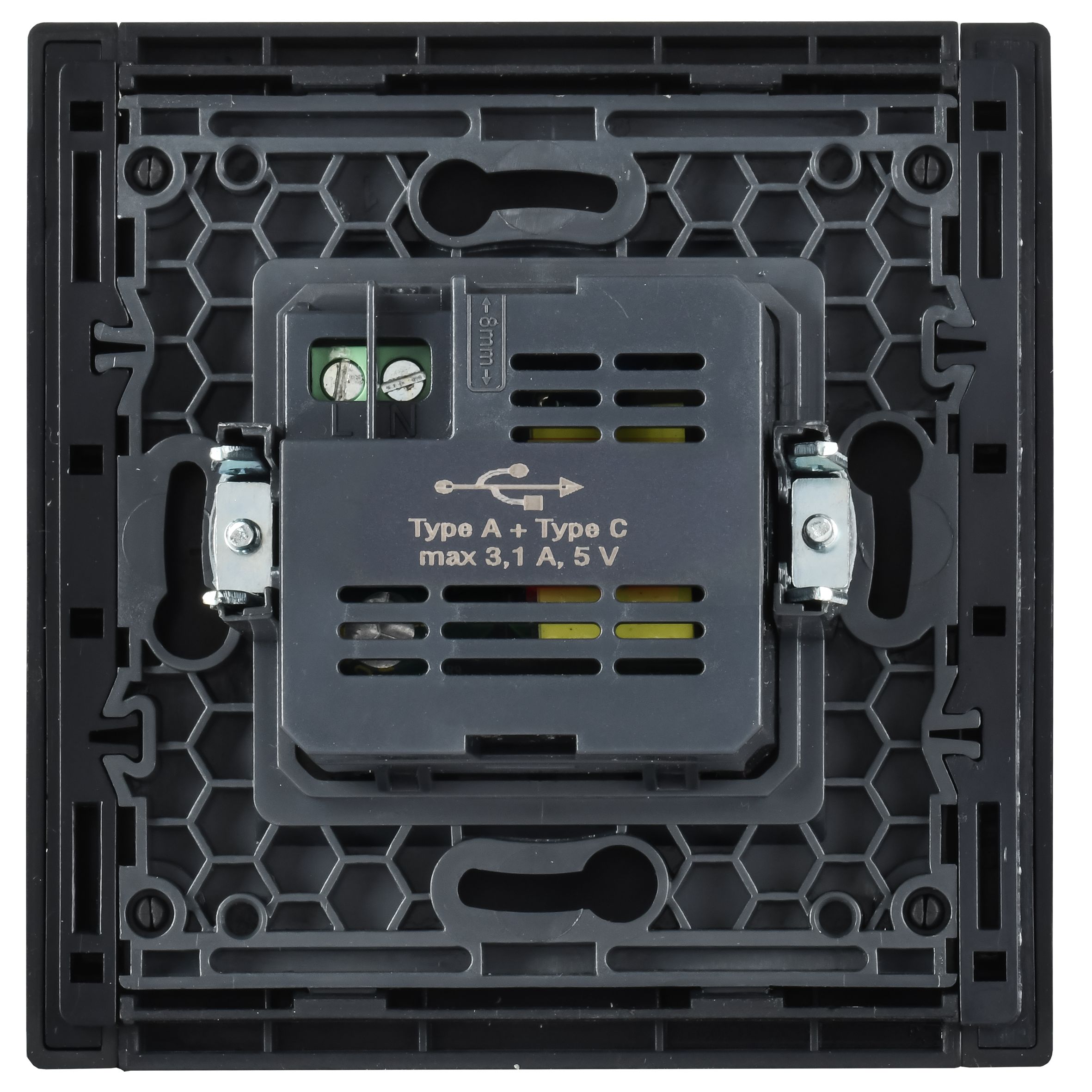 FORTE&PIANO Розетка USB A+C 3,1А FP150 скрытой установки черный (FP-U22-D31-K02)