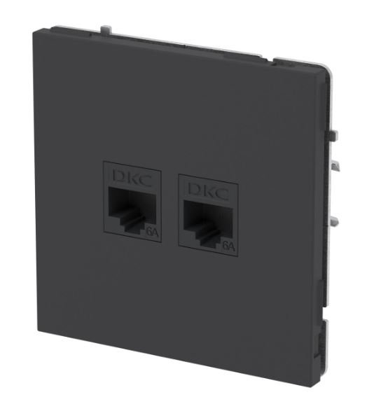 Розетка RJ-45 KANT 6А двойная черный уголь (7012674)