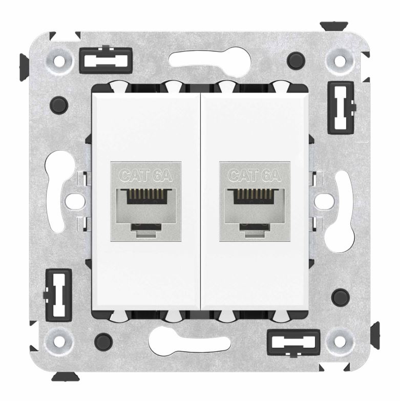Розетка RJ-45 кат.6A двойная экранированная Avanti белое облако (4400774)