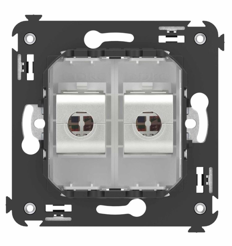 Розетка RJ-45 кат.6A двойная экранированная Avanti белое облако (4400774)