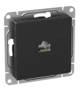Механизм розетки RJ45 (cat5), чёрный Эпика (UP1-SOB-RJ45-5)