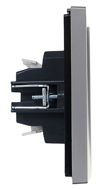 FORTE&PIANO Выключатель 2-клавишный проходной с индикацией FP508 скрытой установки 10А сталь (FP-V22-1-10-1-K46)