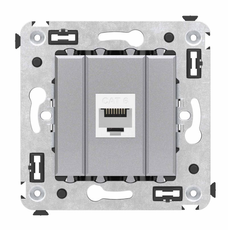 Розетка RJ-45 кат.6 одинарная Avanti закаленная сталь (4404693)