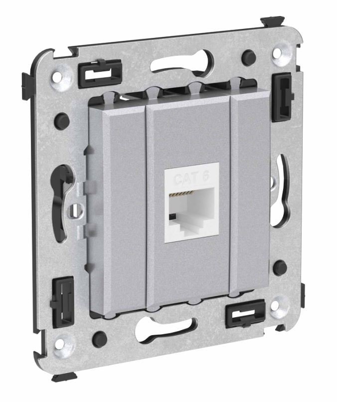 Розетка RJ-45 кат.6 одинарная Avanti закаленная сталь (4404693)
