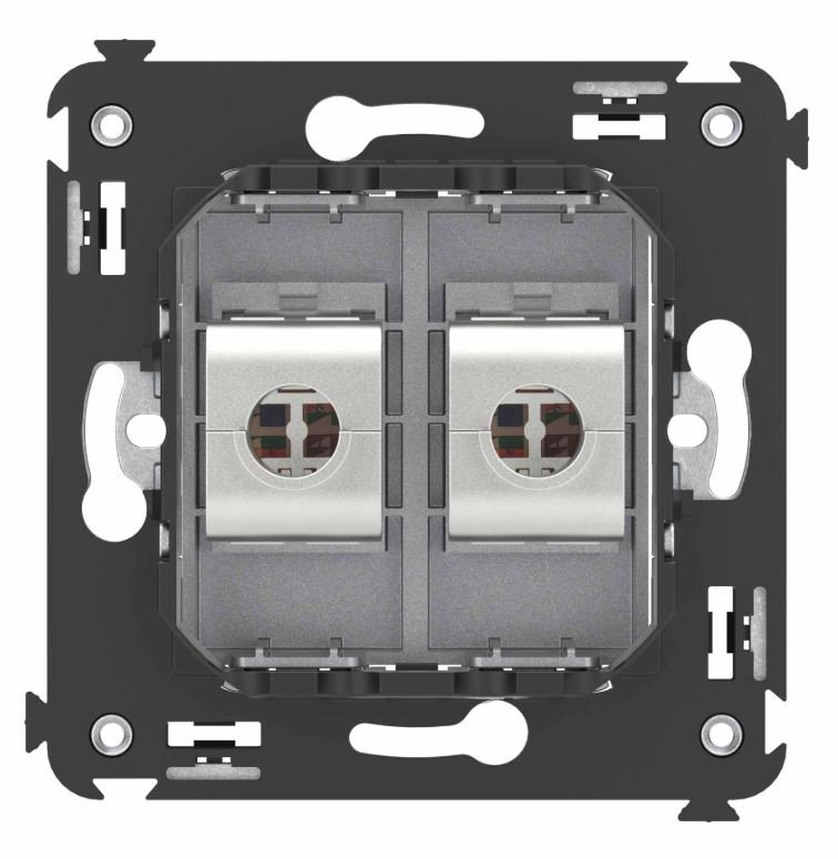 Розетка RJ-45 кат.6А двойная экранированная Avanti закаленная сталь (4404774)