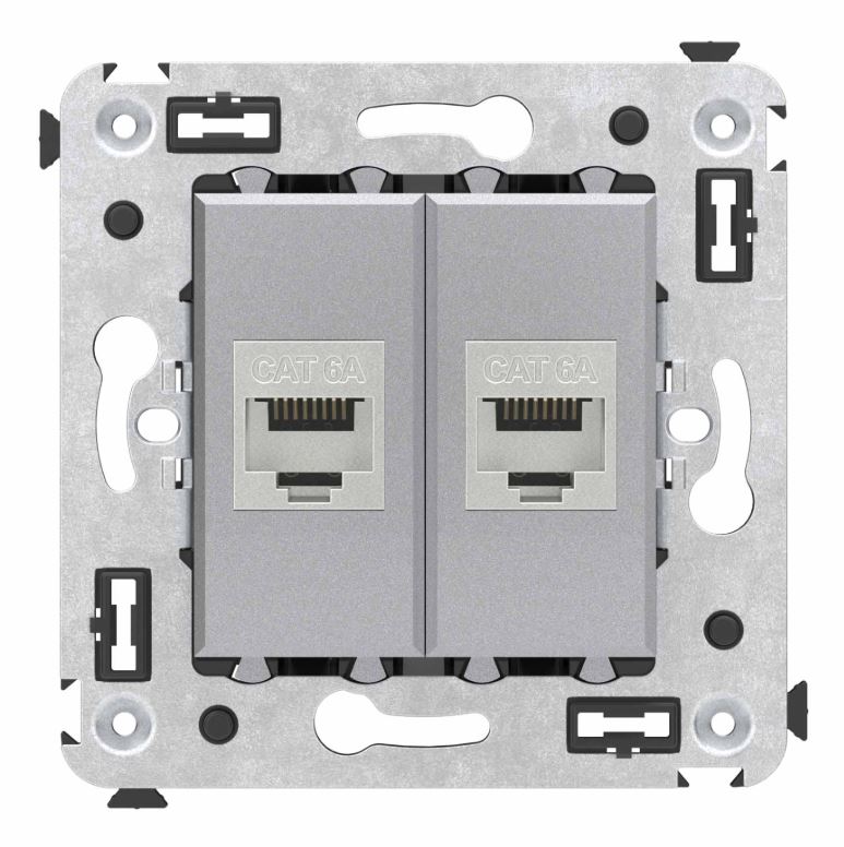 Розетка RJ-45 кат.6А двойная экранированная Avanti закаленная сталь (4404774)