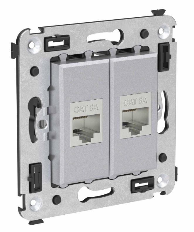Розетка RJ-45 кат.6А двойная экранированная Avanti закаленная сталь (4404774)