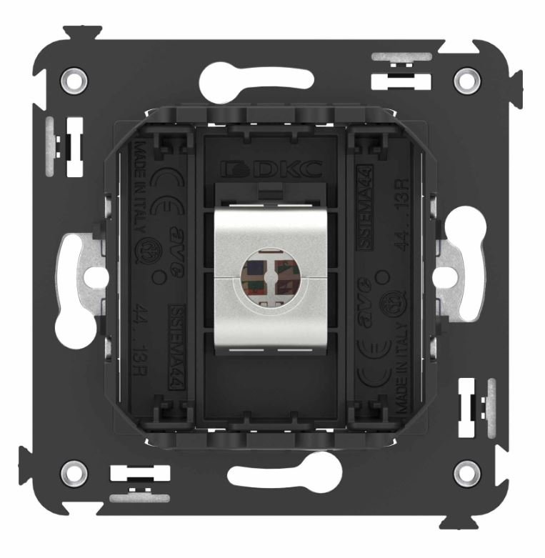 Розетка RJ-45 кат.6A одинарная экранированная Avanti черный матовый (4412773)