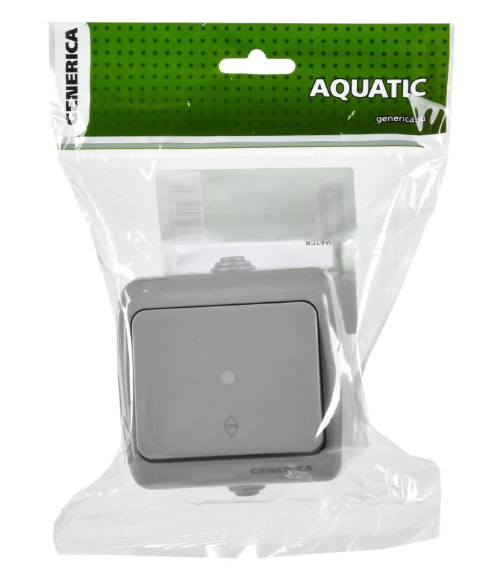 AQUATIC выключатель 1-клавишный ВС-20-1-2-А открытой установки IP54 серый (EVA12-K03-10-54)