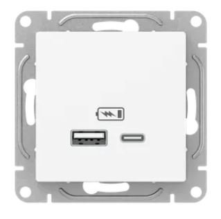 Механизм розетки USB-A+С, белый Эпика (UP1-SOW-USBA+USBC)