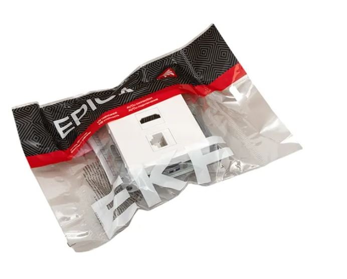 Механизм розетки HDMI+RJ45 (cat5), белый Эпика (UP1-SOW-HDMI+RJ45)