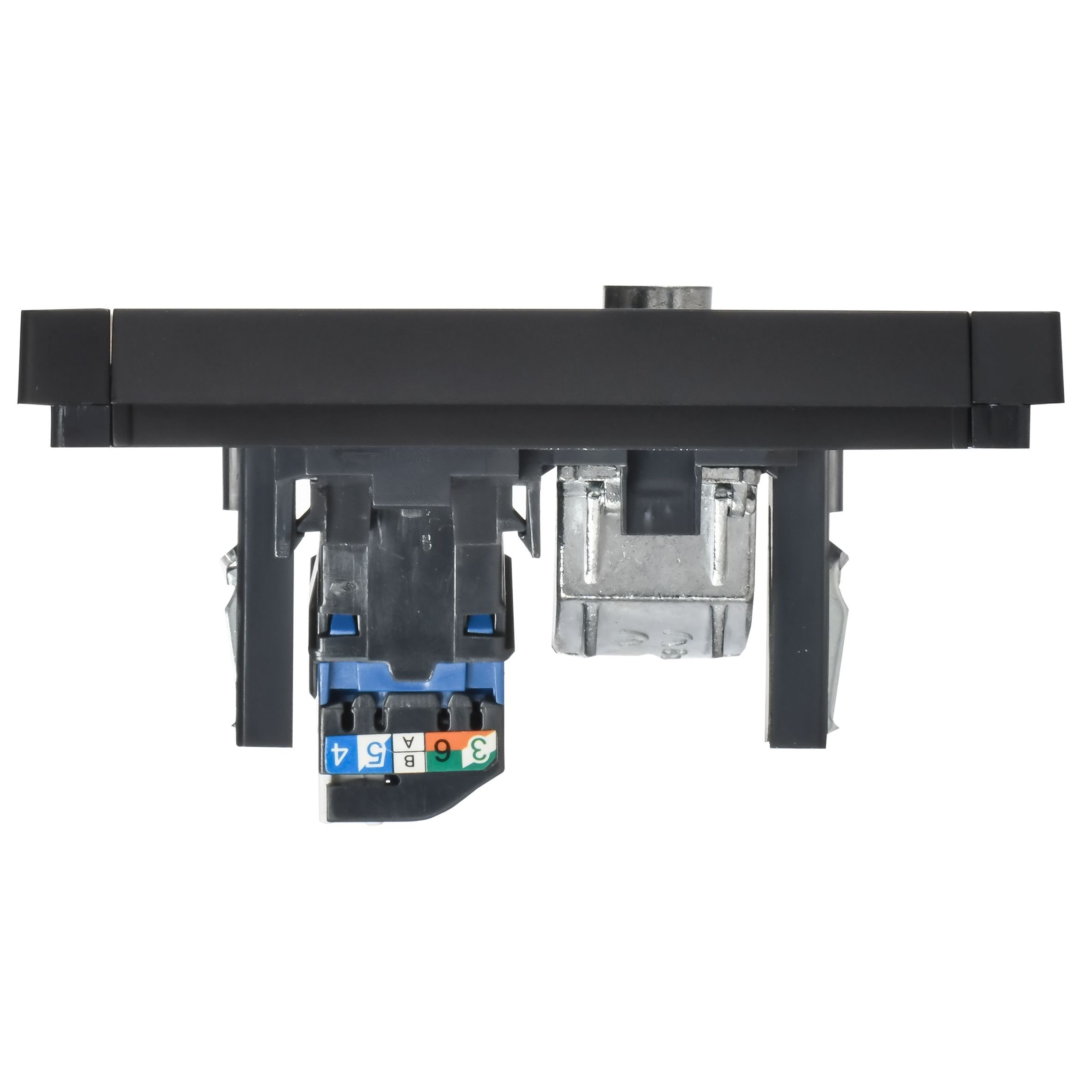 FORTE&PIANO Розетка двойная TV+RJ45 кат.6 FP137 скрытой установки черный (FP-AK20-2-K02)