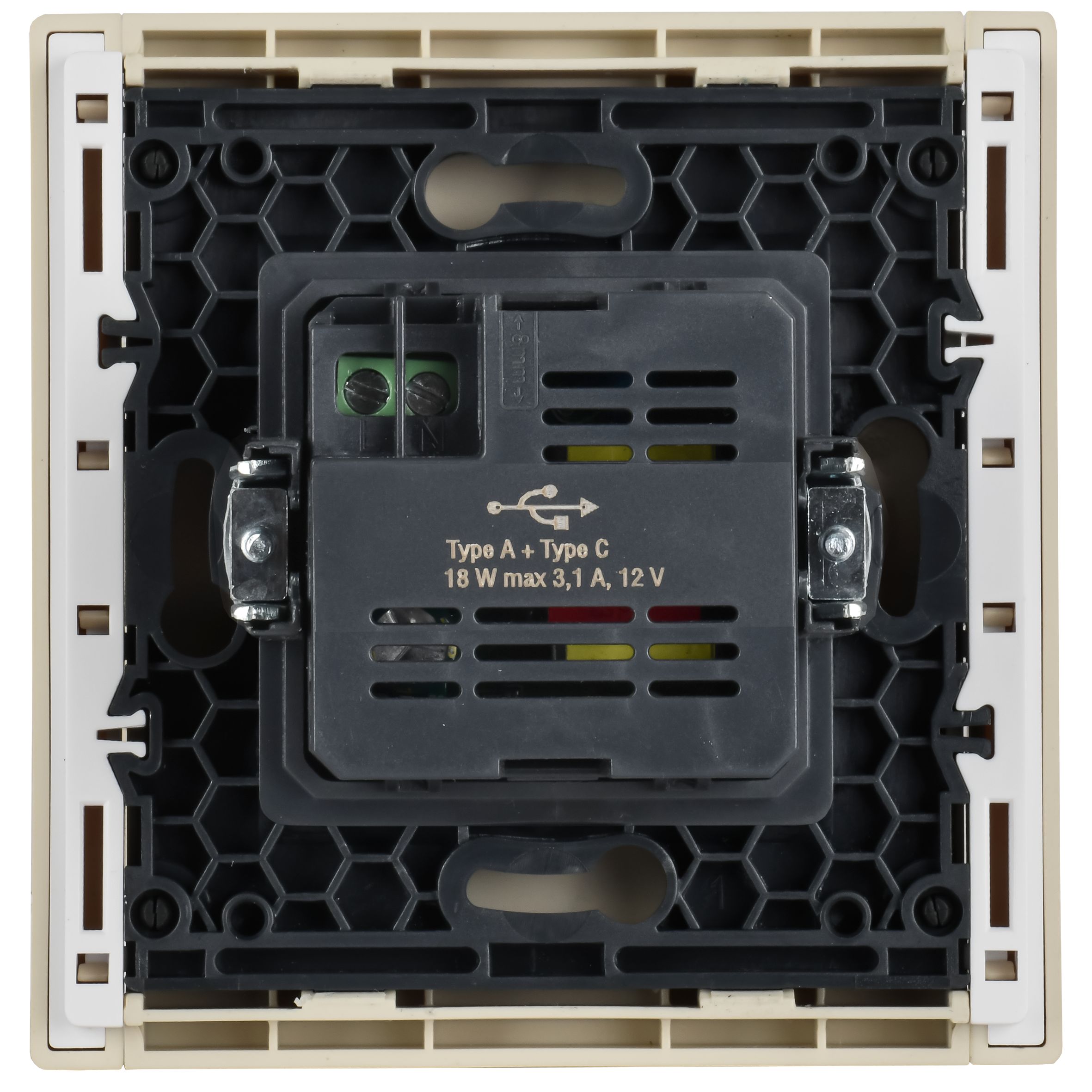 FORTE&PIANO Розетка USB A+C 18Вт FP451 скрытой установки ваниль (FP-U22-018-K10)