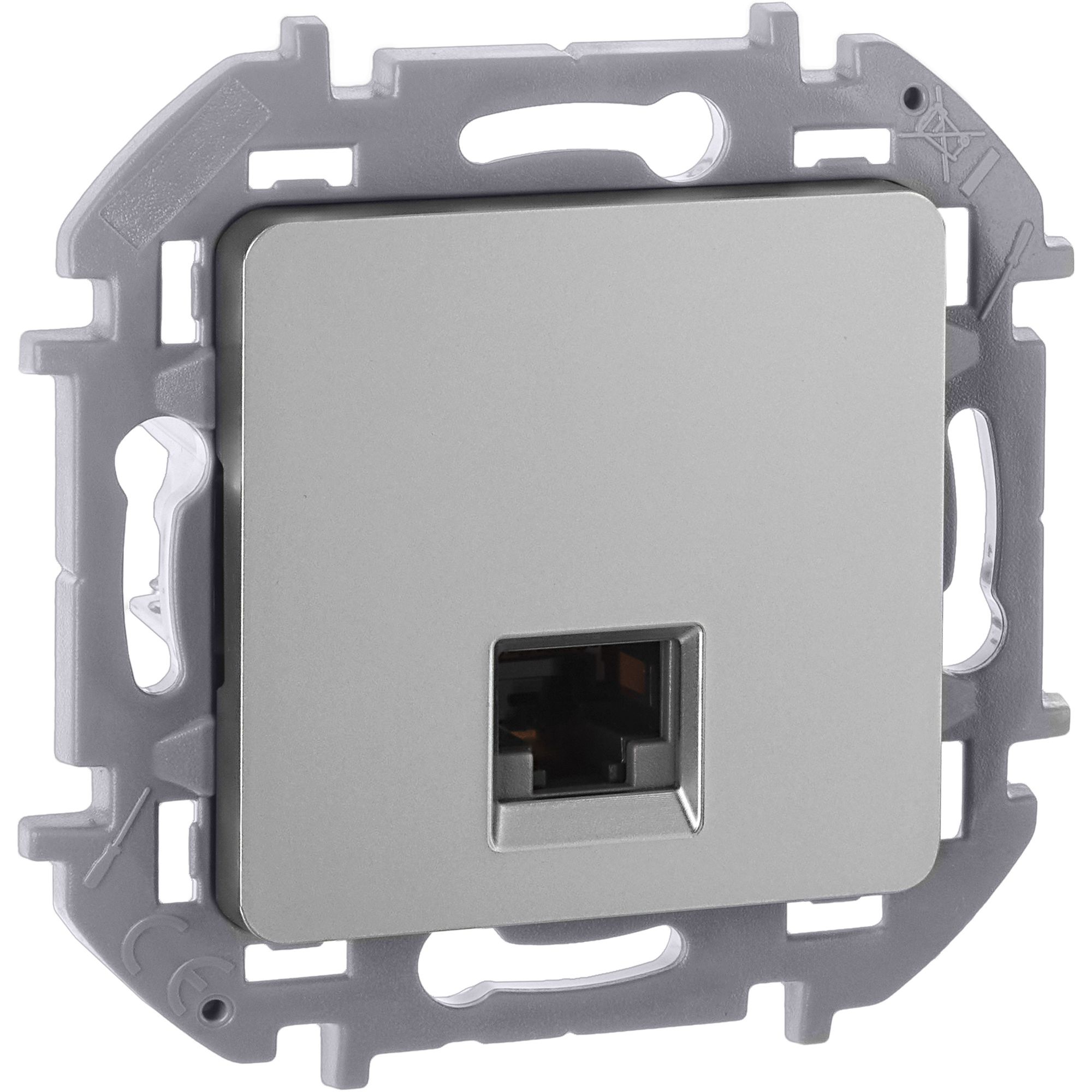 Inspiria розетка компьютерная RJ45, 5e UTP, скрытой установки, алюминий (673827)