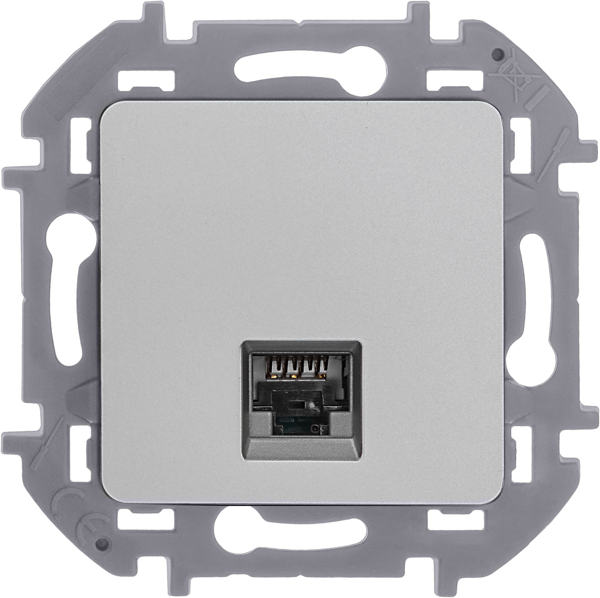 Inspiria розетка компьютерная RJ45, 5e UTP, скрытой установки, алюминий (673827)