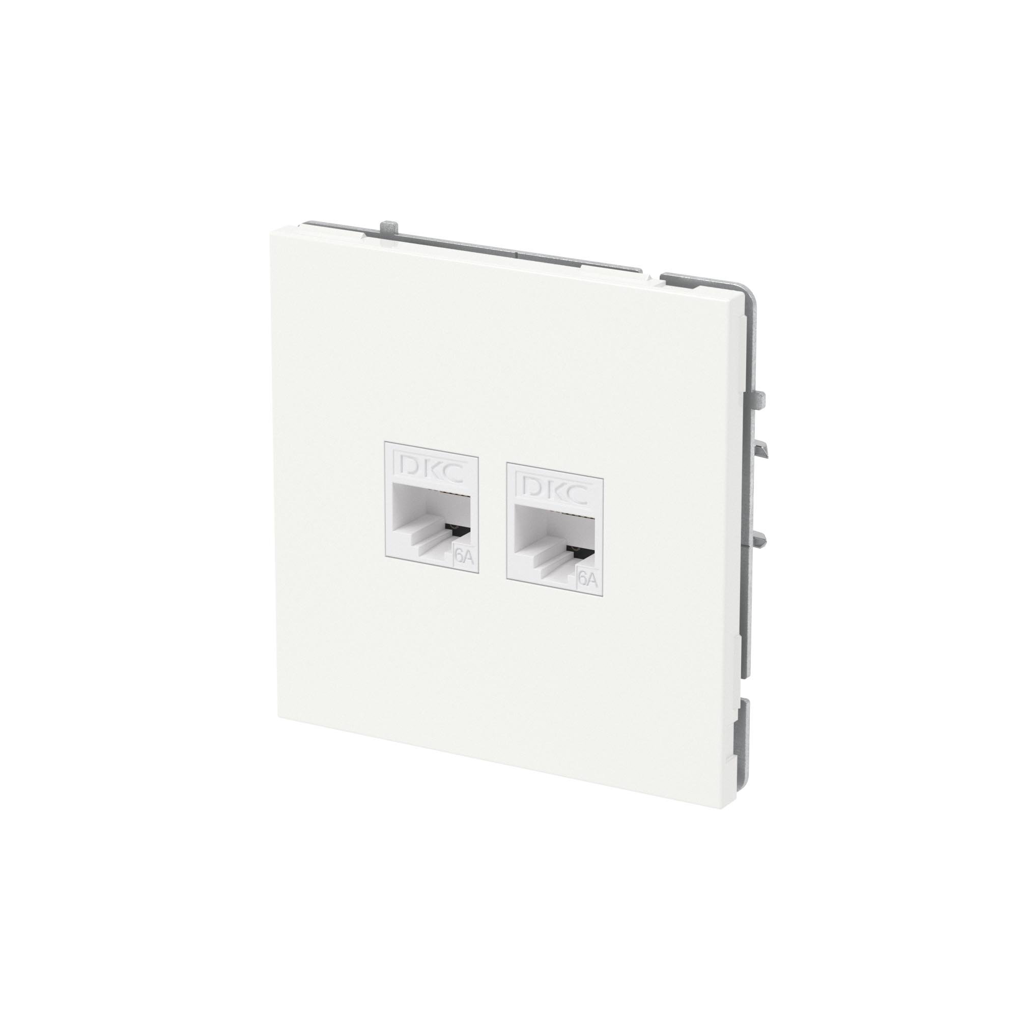 Розетка RJ-45 KANT 6А двойная белая магнолия (7000674)