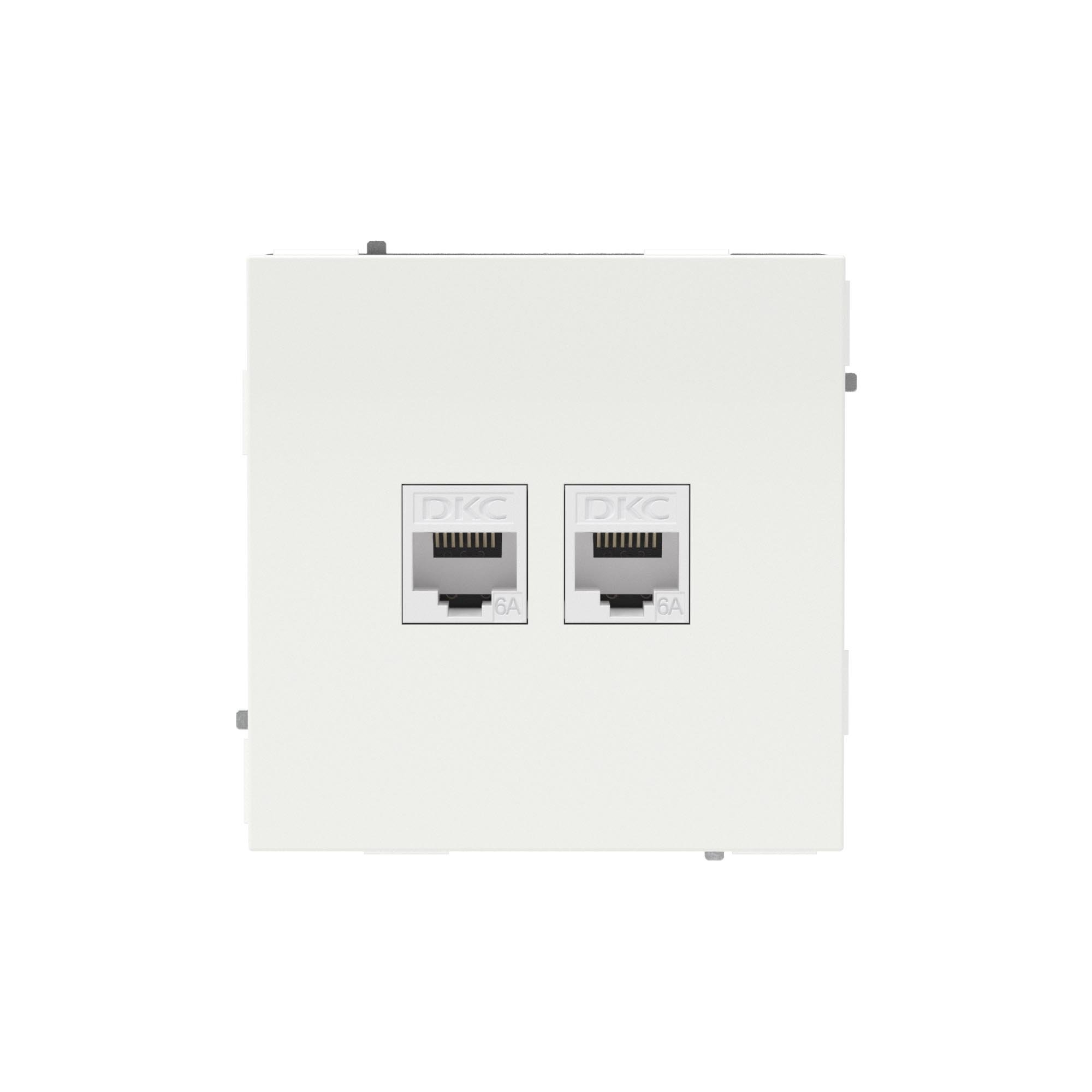 Розетка RJ-45 KANT 6А двойная белая магнолия (7000674)
