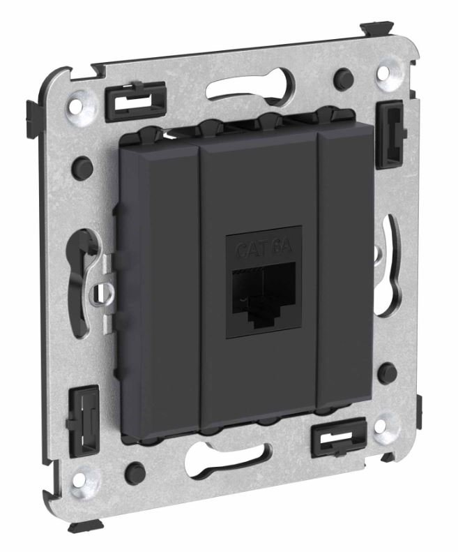 Розетка RJ-45 кат.6А одинарная Avanti черный матовый (4412673)