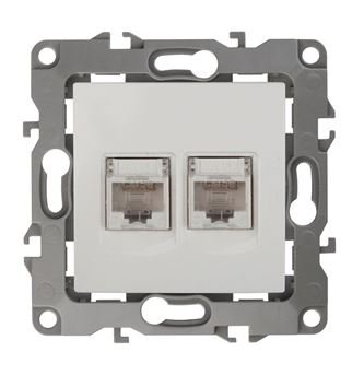 Розетка двойная 12-3108-02 IP20 2XRJ45 серия 12 слоновая кость ЭРА (Б0014730)