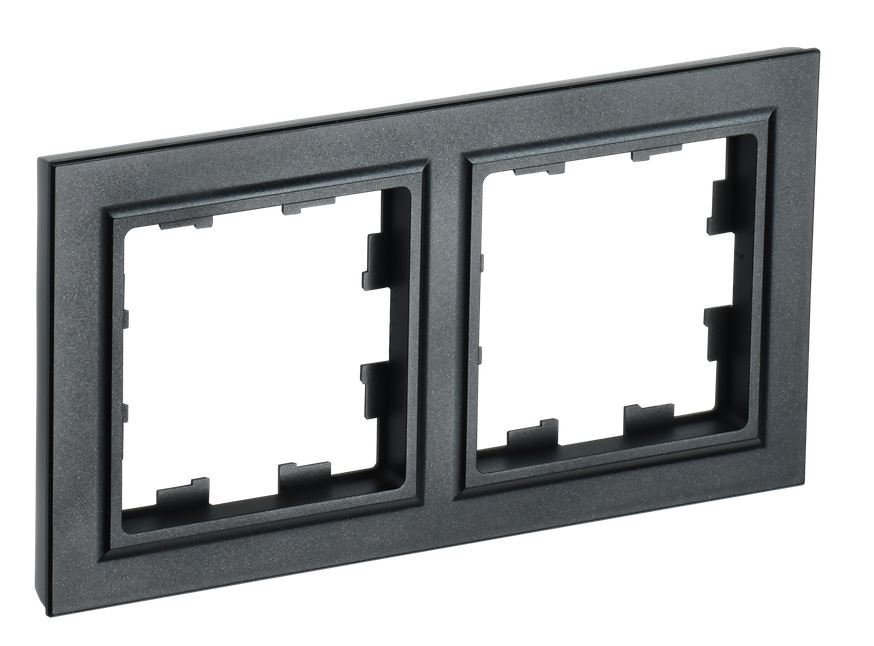 Рамка 2-местная РУ-2-БрЧ IP20 черная BRITE (BR-M22-K02)