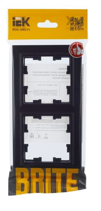 Рамка 2-местная РУ-2-БрЧ IP20 черная BRITE (BR-M22-K02)