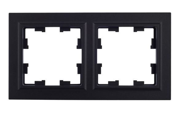 Рамка 2-местная РУ-2-БрЧ IP20 черная BRITE (BR-M22-K02)