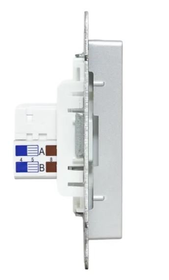 Механизм розетки RJ45 - 2 шт, (cat5), алюминий Эпика (UP1-SOA-2RJ45-5)