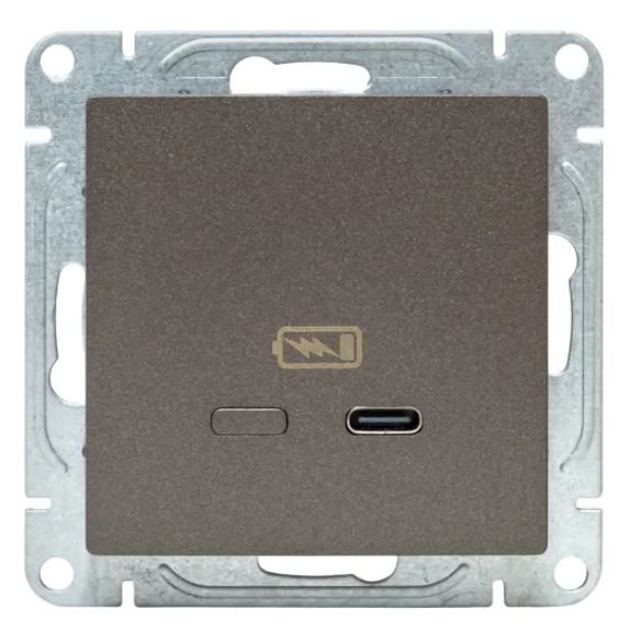 Механизм розетки USB-С, быстрая, мокко Эпика (UP1-SOM-USBCF)
