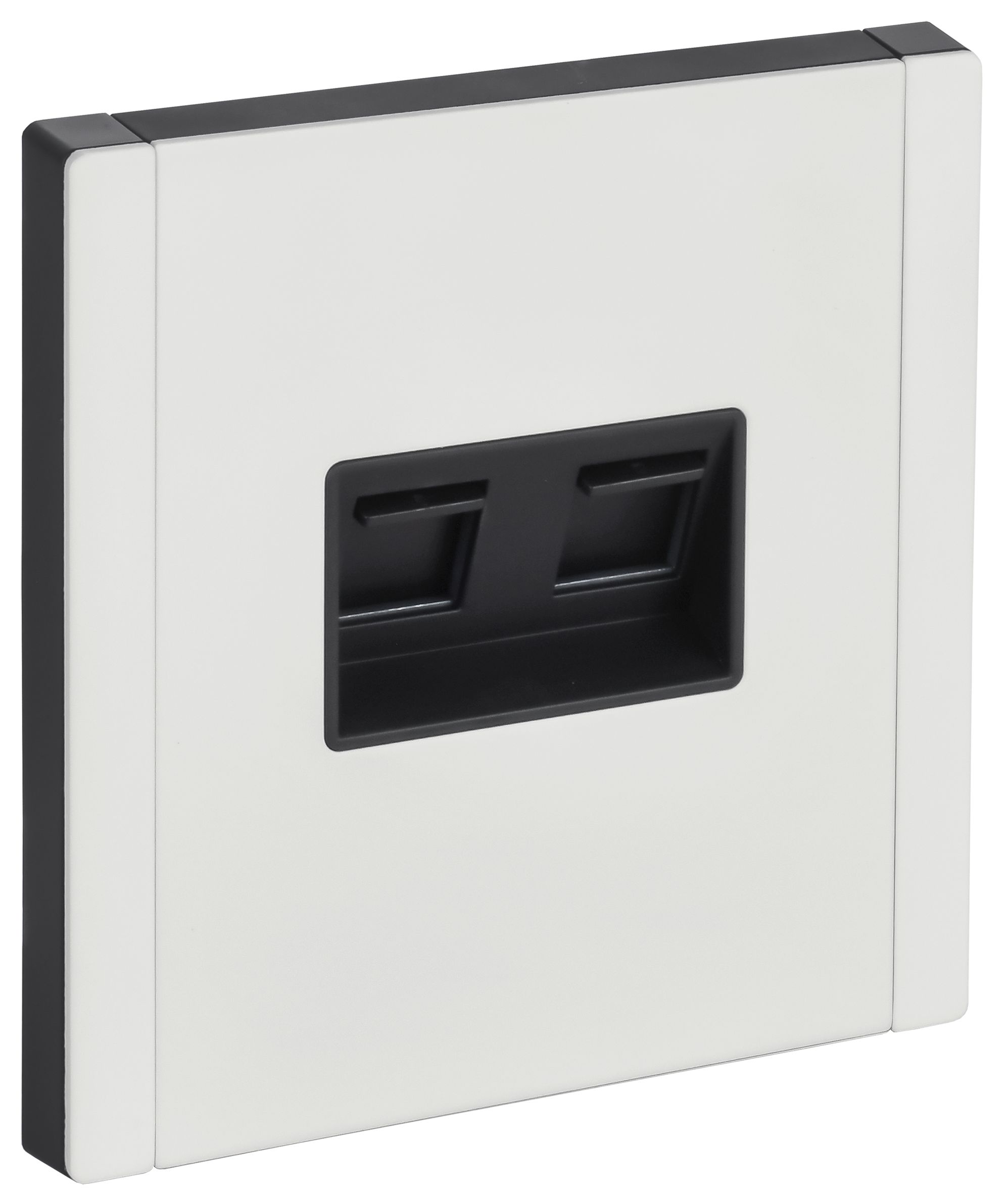 FORTE&PIANO Розетка компьютерная двойная RJ45 кат.5E FP233M скрытой установки металл белый (FP-K20-1-M-K01)
