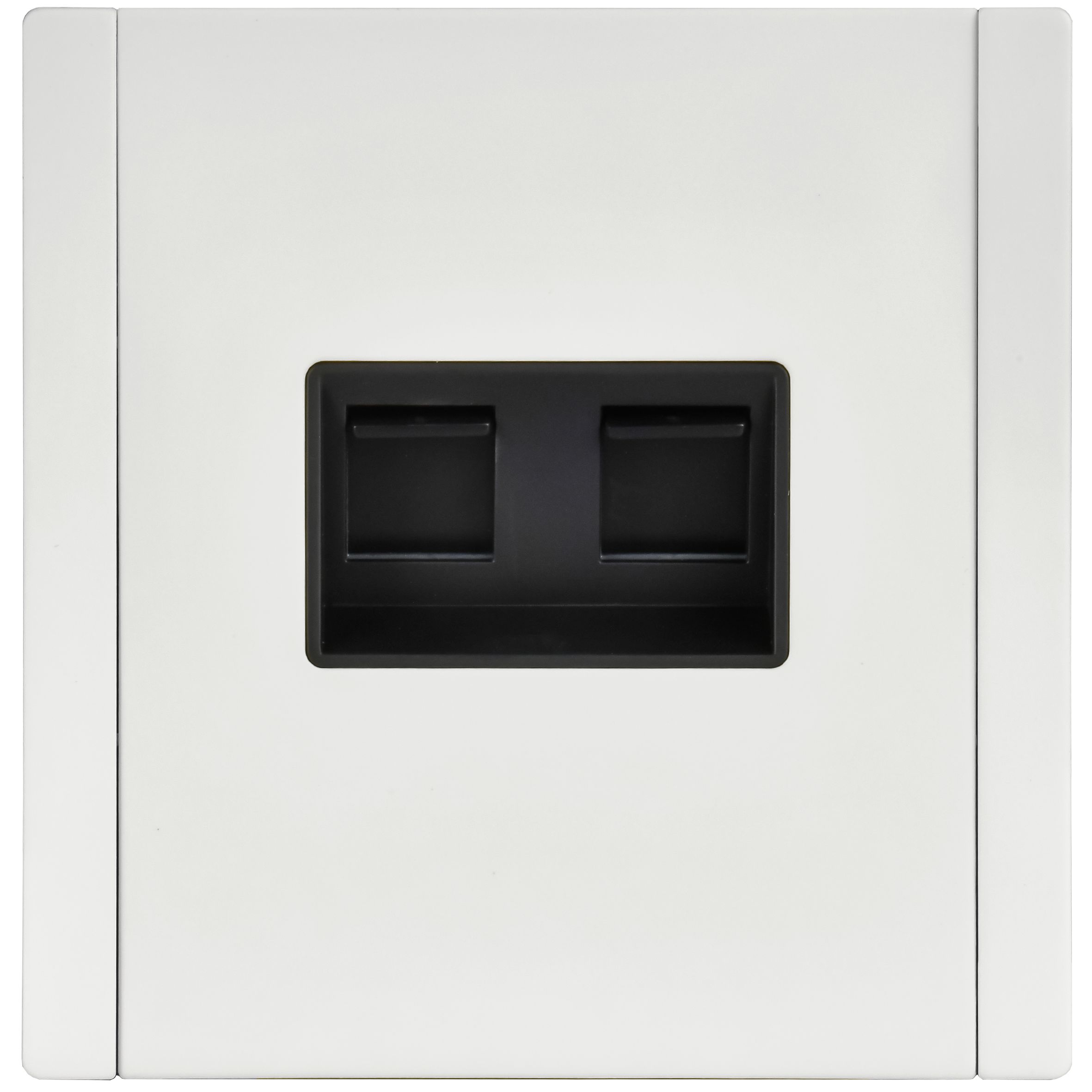 FORTE&PIANO Розетка компьютерная двойная RJ45 кат.5E FP233M скрытой установки металл белый (FP-K20-1-M-K01)