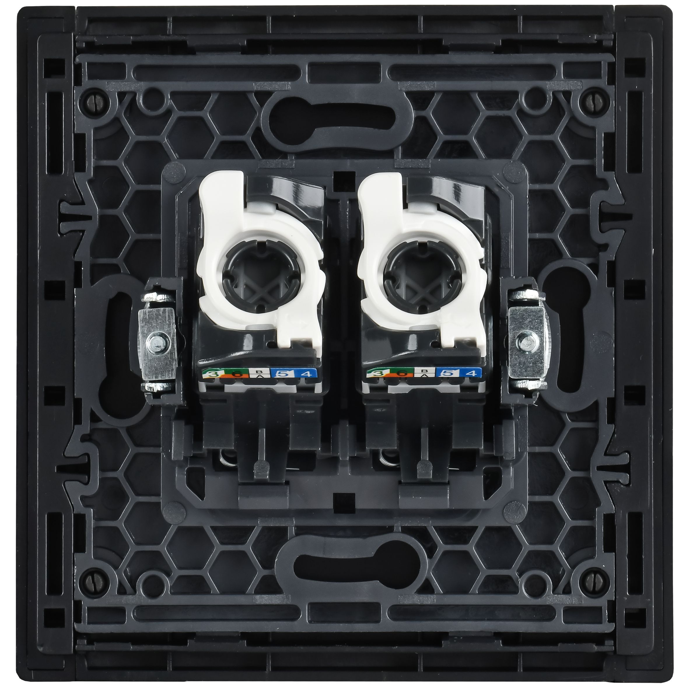 FORTE&PIANO Розетка компьютерная двойная RJ45 кат.5E FP233M скрытой установки металл белый (FP-K20-1-M-K01)