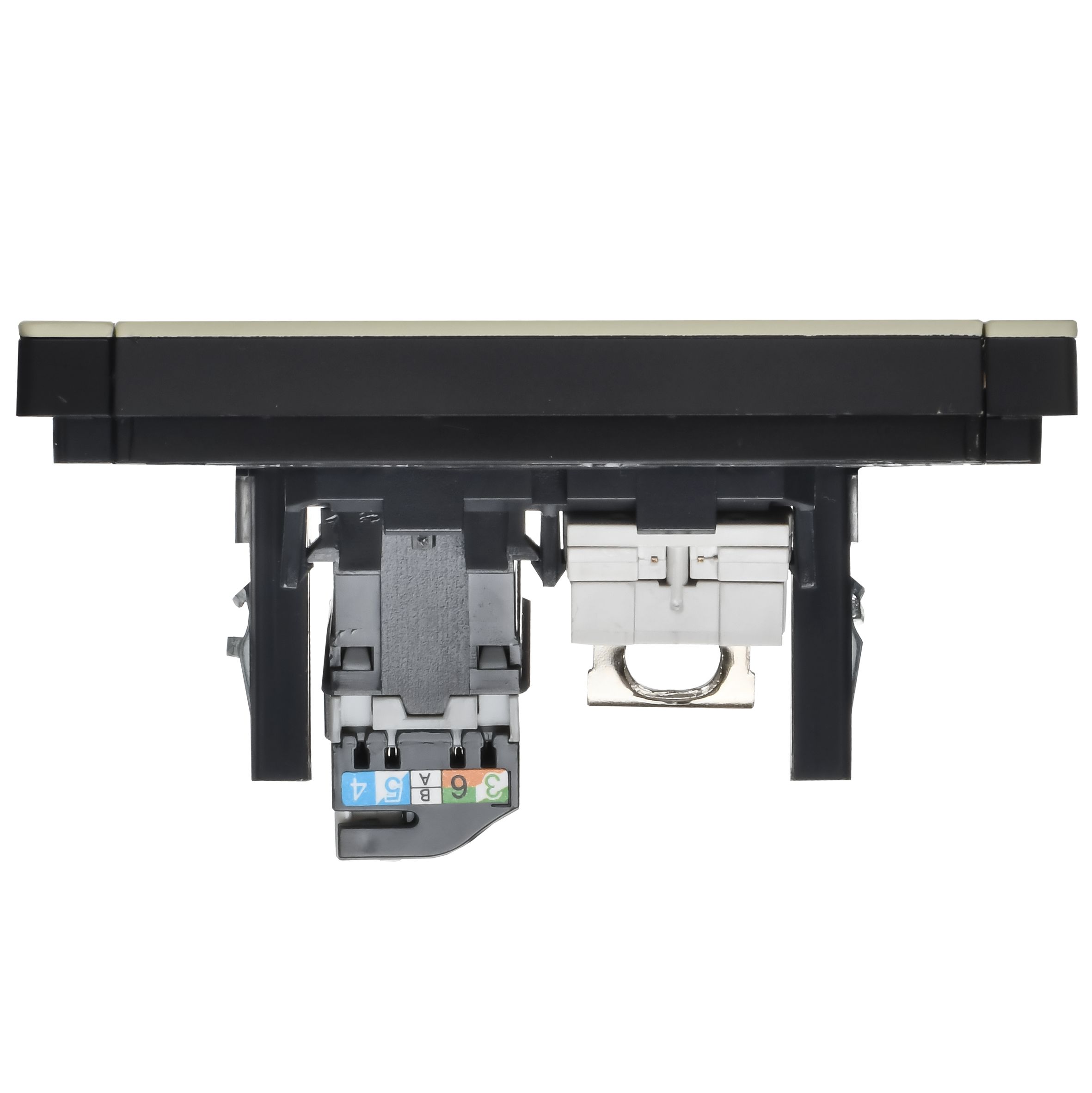 FORTE&PIANO Розетка двойная RJ11+RJ45 кат.5E FP835M скрытой установки металл слоновая кость (FP-KT20-O-1-M-K41)