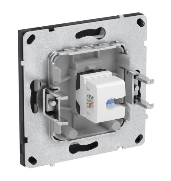 Розетка RJ-45 KANT 5E одинарная черный уголь (7012663)