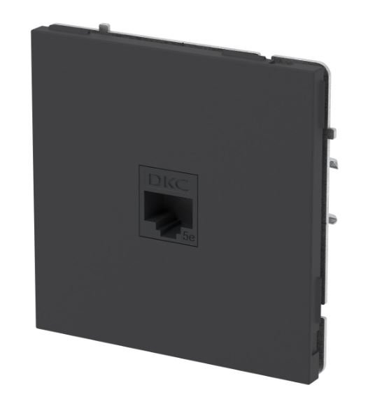Розетка RJ-45 KANT 5E одинарная черный уголь (7012663)