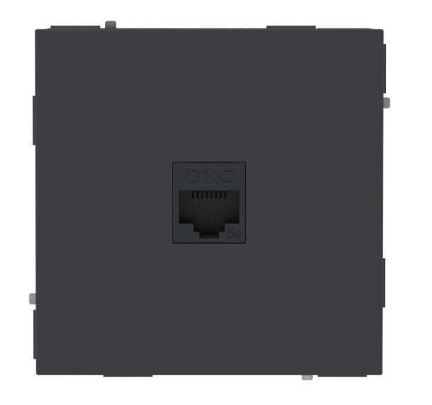 Розетка RJ-45 KANT 5E одинарная черный уголь (7012663)