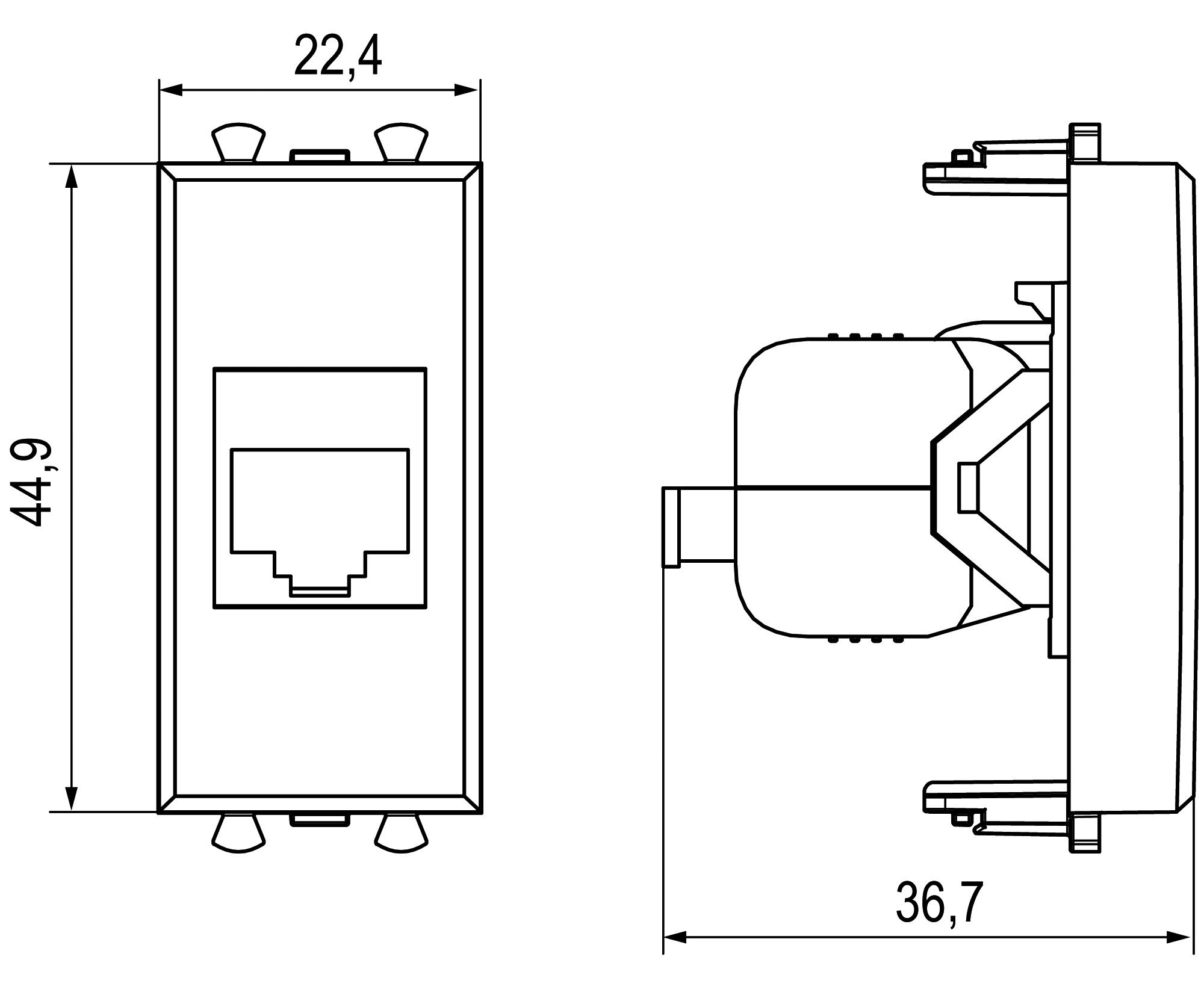 Розетка RJ-45 кат.6 экранированная 1 модуль Avanti черный матовый (4412791)