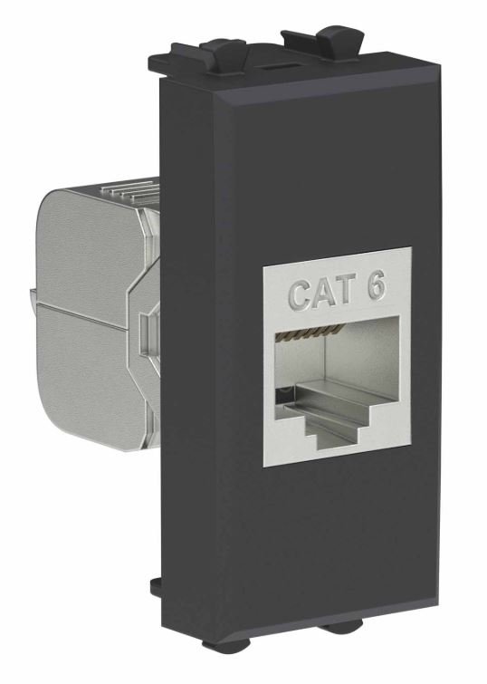 Розетка RJ-45 кат.6 экранированная 1 модуль Avanti черный матовый (4412791)