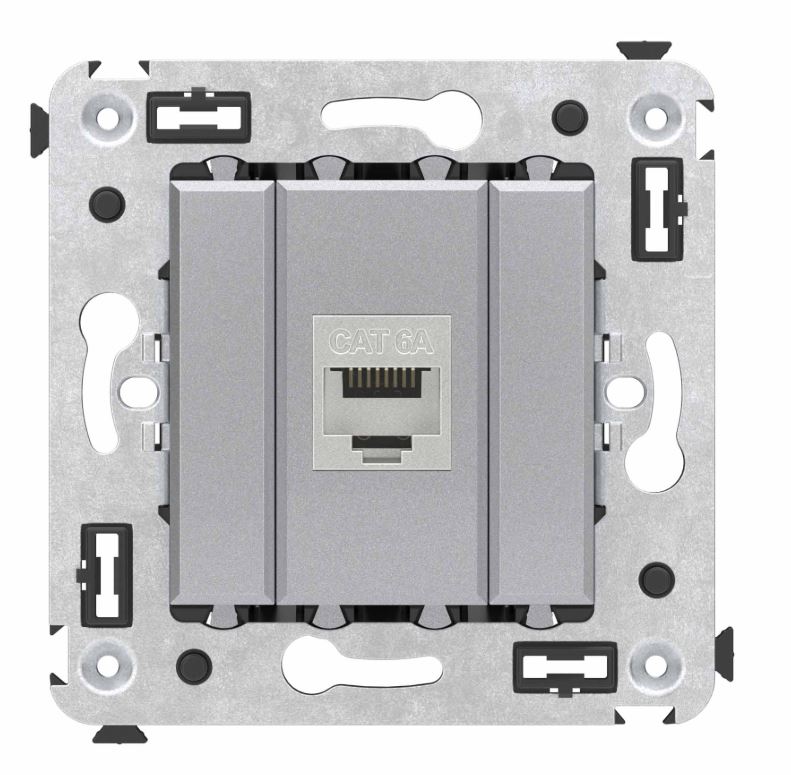 Розетка RJ-45 кат.6А одинарная экранированная Avanti закаленная сталь (4404773)
