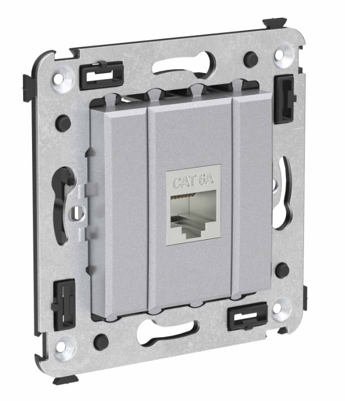Розетка RJ-45 кат.6А одинарная экранированная Avanti закаленная сталь (4404773)