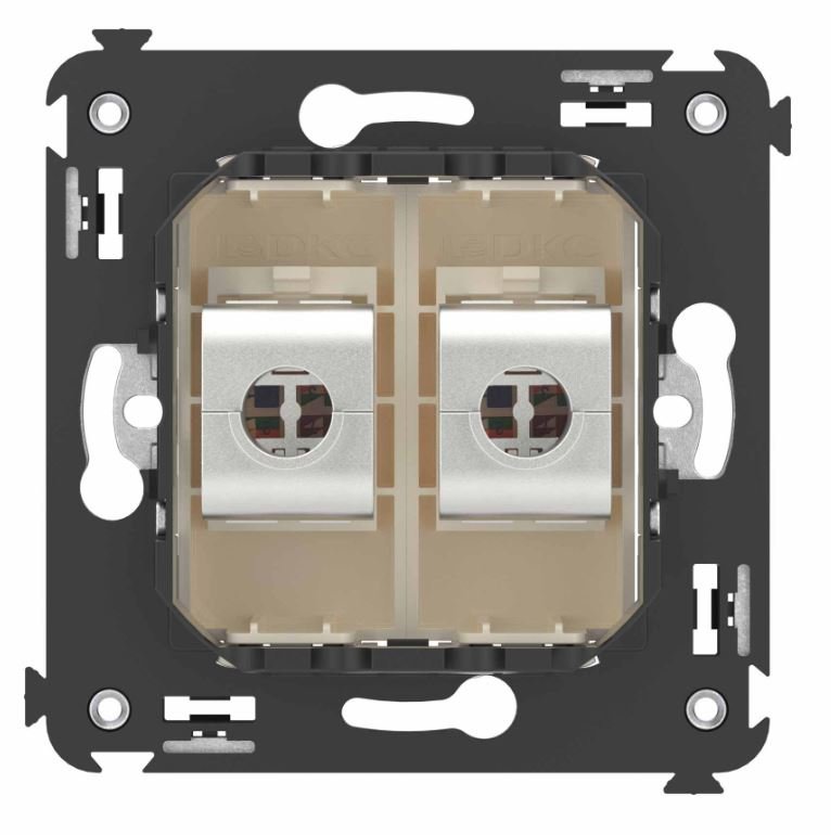 Розетка RJ-45 кат.6А двойная экранированная Avanti ванильная дымка (4405774)