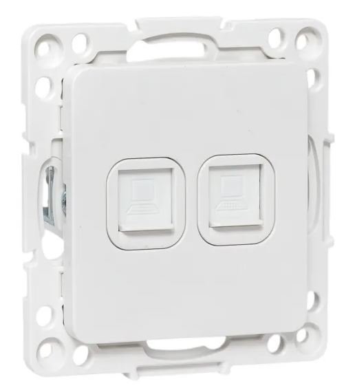Стокгольм Механизм розетки RJ-45 2-местной белый (EYK02-035-10)