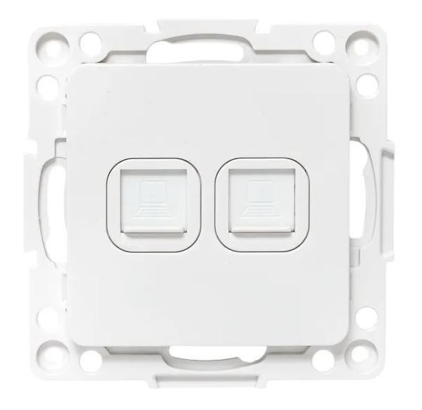 Стокгольм Механизм розетки RJ-45 2-местной белый (EYK02-035-10)