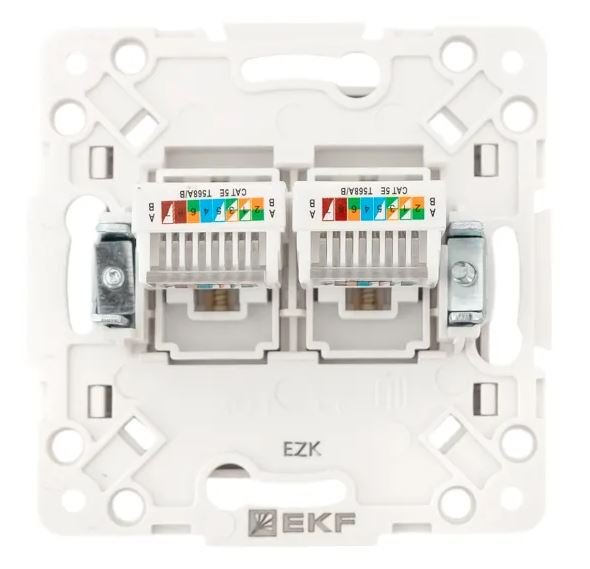 Стокгольм Механизм розетки RJ-45 2-местной белый (EYK02-035-10)