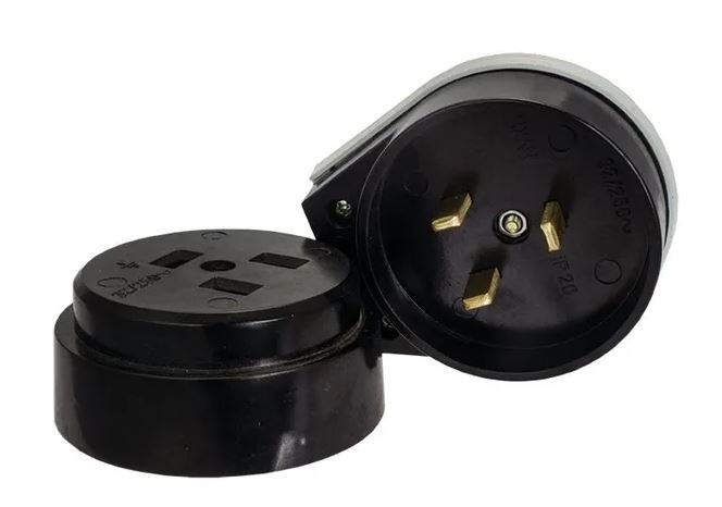 Разъем РШ-ВШ 32А 250В 2P+PE (ОУ) карболитовый черный PROxima (AS-250-O-03)