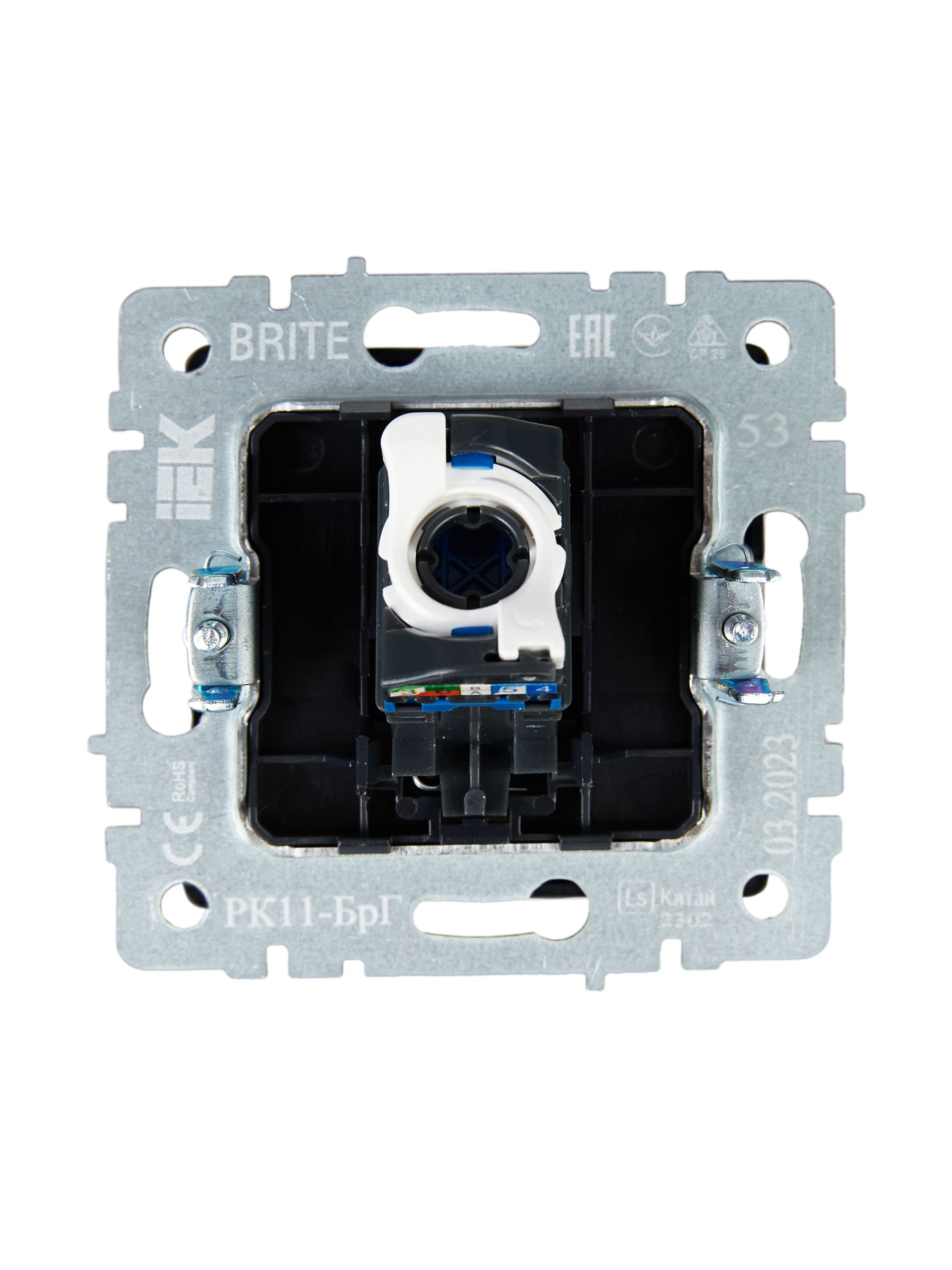 Розетка компьютерная RJ45 BRITE кат.6 РК11-БрГ скрытой установки графит (BR-K10-2-K53)
