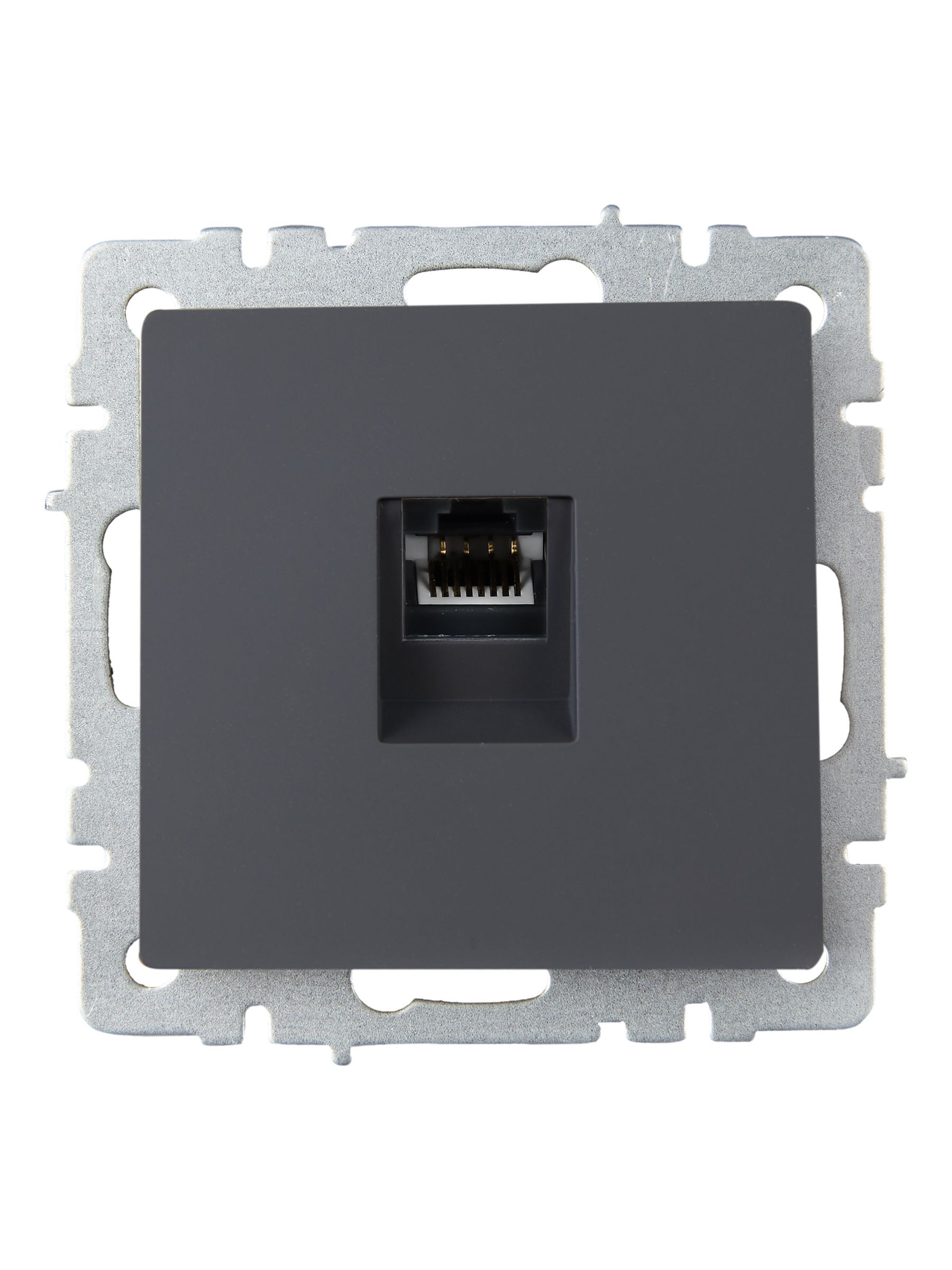 Розетка компьютерная RJ45 BRITE кат.6 РК11-БрГ скрытой установки графит (BR-K10-2-K53)