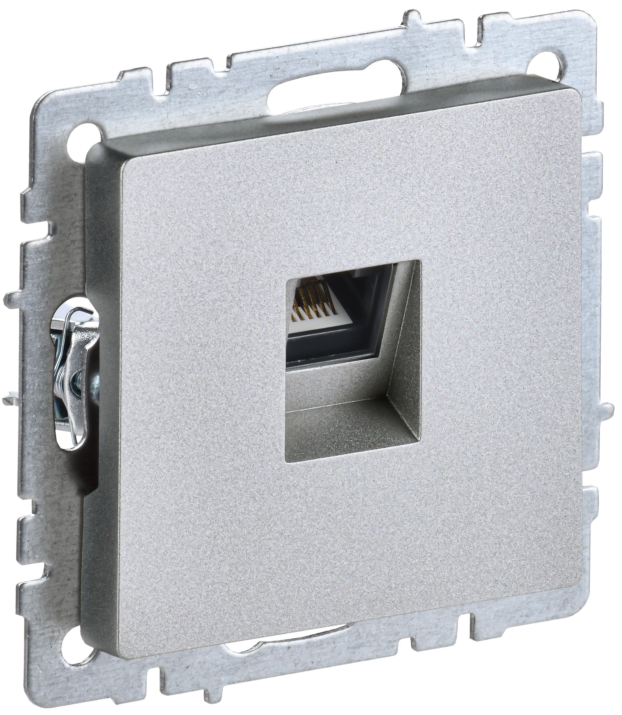 Розетка компьютерная RJ45 BRITE кат.5E РК10-БрА скрытой установки алюминий (BR-K10-1-K47)
